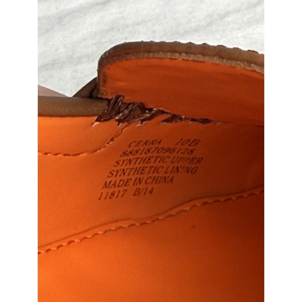 Chaps Cerra Loafers Driving Moccasins Slip On Shoes Tan Brown Orange Preppy 10 B